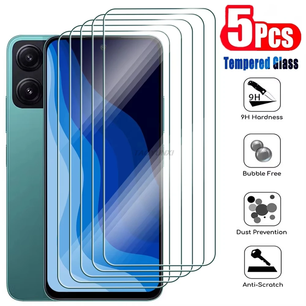 

5Pcs Screen Protector For Xiaomi Redmi 15C 14C 12C 13C 10C Note 15 14 13 12 Pro 11 12s 10 9 14S K40 K70 Note15Pro Tempered Glass