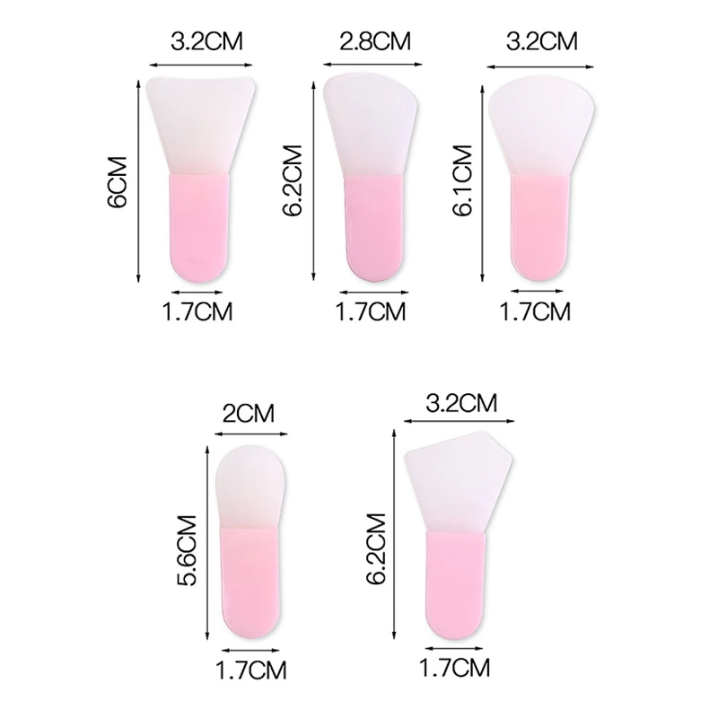 5 Stuks Siliconen Gezichtsmasker Borstel Gezicht & Oogcrème Modder Masker Applicator Schraper Gezicht Reinigen Borstels Reizen Draagbare Huidverzorging gereedschap