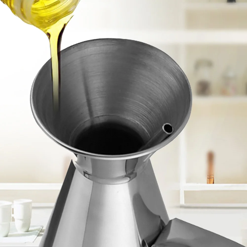 

500Ml Stainless Steel Oil Dispenser Leakproof Funnel Spout For Olive Oil Vinegar Soy Condiment Bottle Pourer