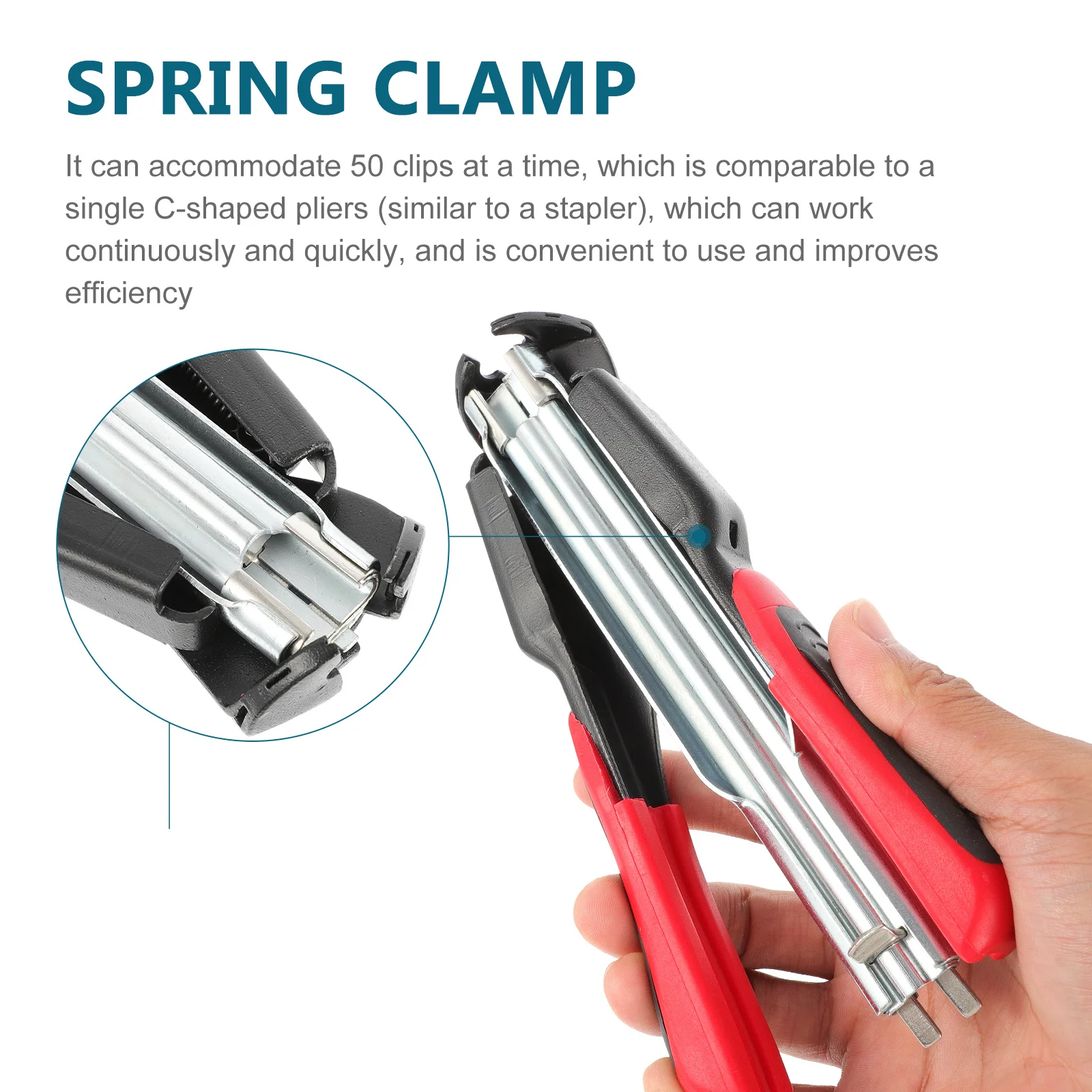 

Spring Loaded Ring Pliers Tool Heavy-Duty Iron Clamp Professional Nail Fasten Plier Mesh Wire Cage Ring Plier Rings Nailer