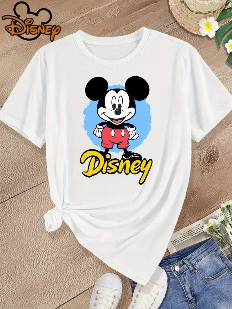

Disney Mickey Mouse Graphic T-Shirt Women Men Fashion Casual Summer Crew Neck Short Sleeve Sports Loose Tee