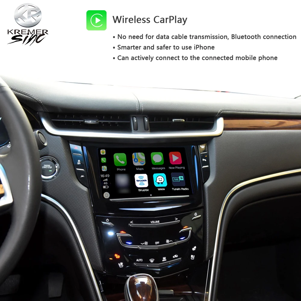 Wireless CarPlay AndroidAuto Retrofit Box For Cadillac kSmart auto For Cadillac XTS 16-17 model Support Rear Camera Siri