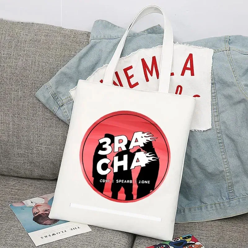 Fashion 3Racha Handbag Kpop Merch Canvas Shoulder Bag Eco-friendly Large Capacity Portable Travel Women's Shopping Bag Schoolbag