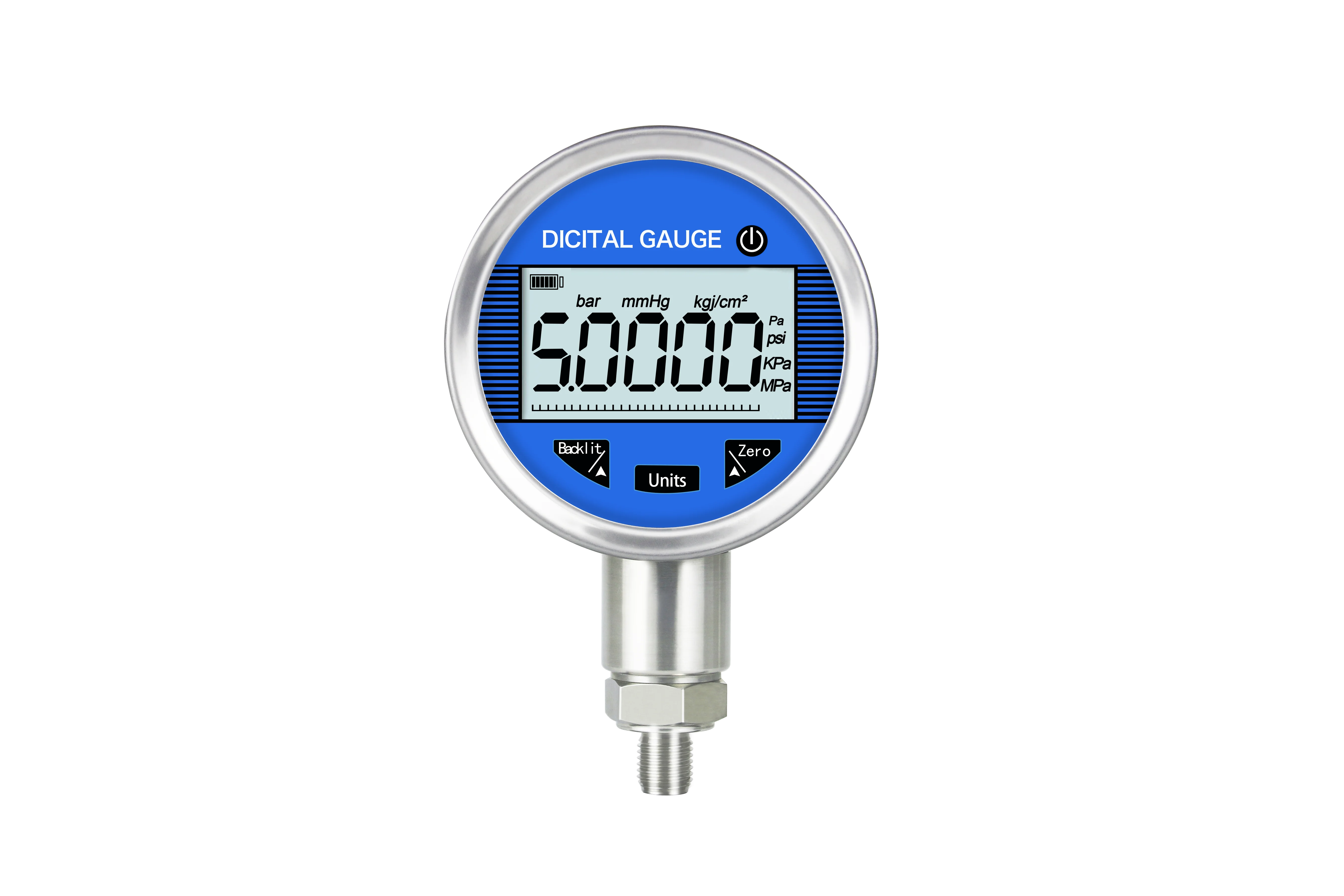 5 digit digital display hydraulic water oil fuel pressure gauge monitor bsp