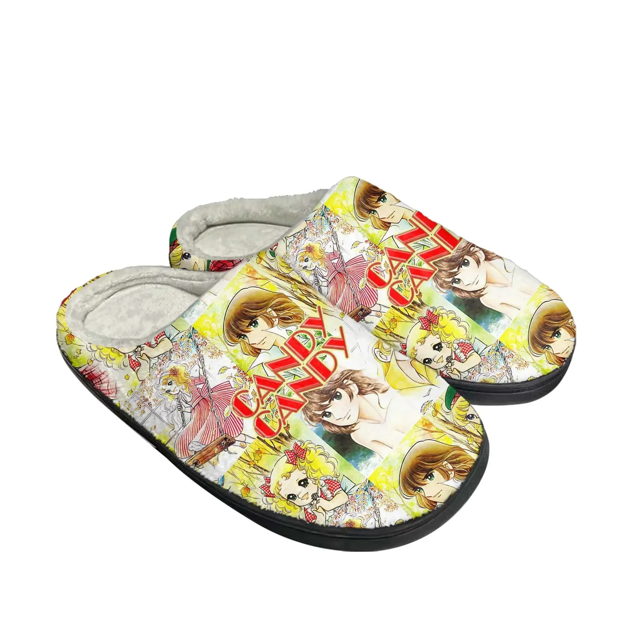 Candy Candy Home Cotton Slippers Men Women Youth Boy Girl Plush Bedroom Casual Keep Warm Shoes Anime Custom Indoor Slipper