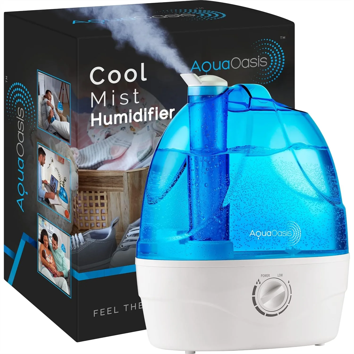 

Cool Mist Humidifier for Bedroom, 6L Ultrasonic with 360 Nozzle, Auto Shut Off, Quiet