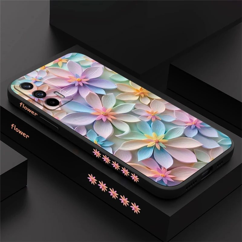 Blooming Color Flowers Case For OPPO Realme GT NEO2 Master GT2 XT X2 Q5 Q3I V5 V13 U1 Pro Shockproof Soft Silicone Phone Cover