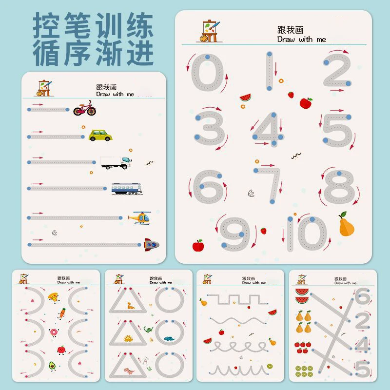 Bambini Montessori Disegno Giocattolo Penna Controllo Formazione Colore Forma Matematica Partita Gioco Set Attività di apprendimento per bambini Giocattolo educativo