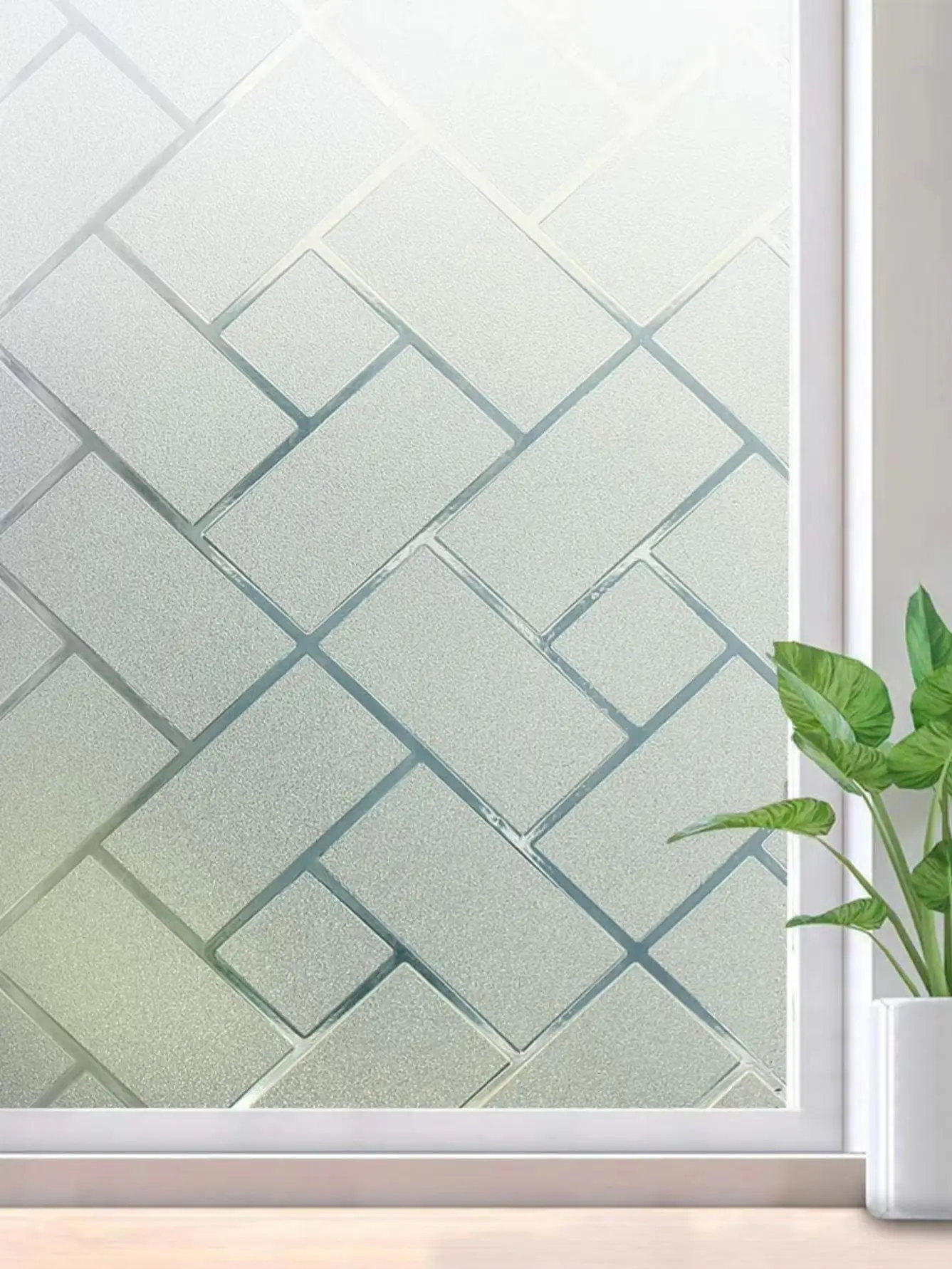 Frosted Glass Window Privacy Film - Static Cling Sun Blocking UV Protection Heat Control Cover for Bathroom Kitchen Home Glass