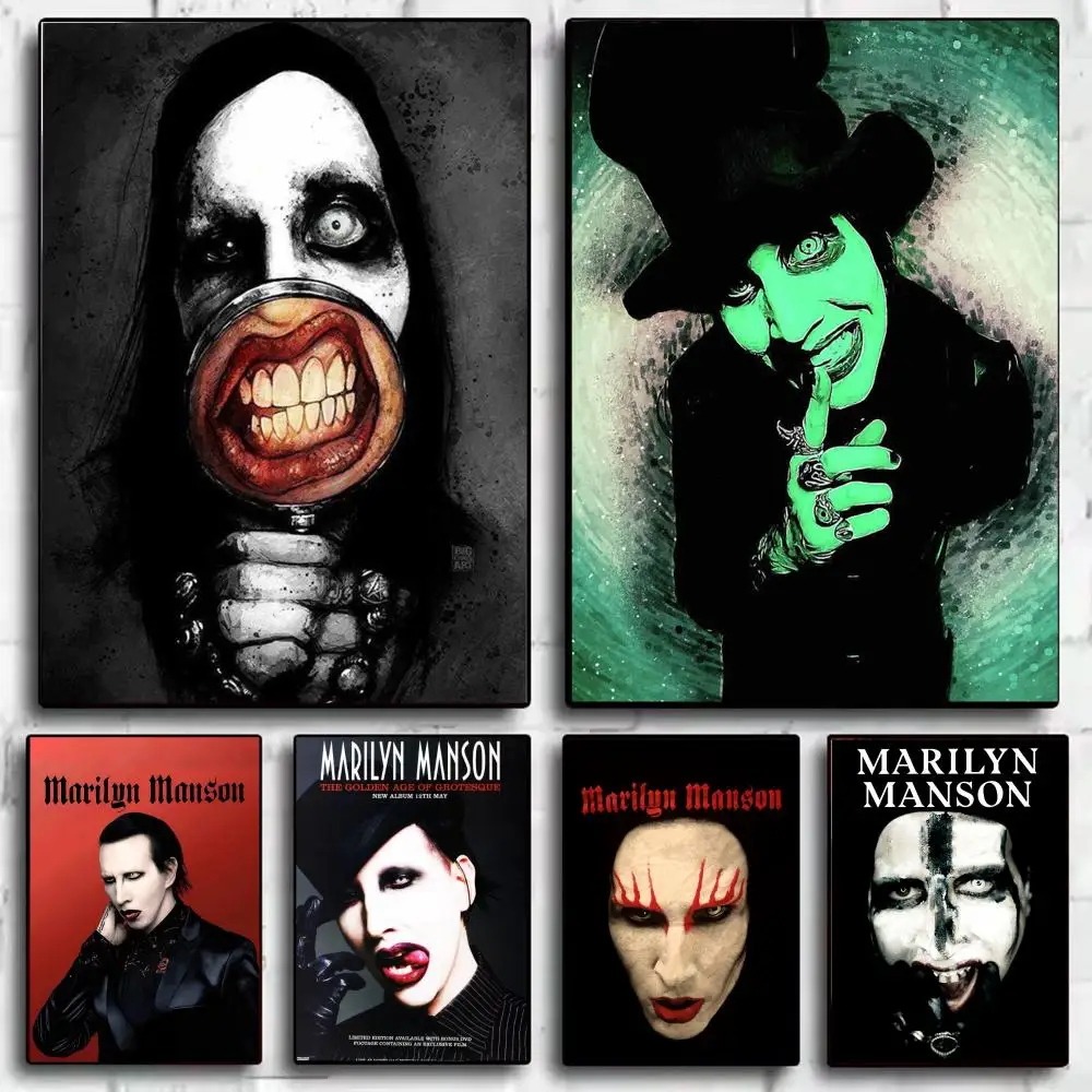 Singer M-Marilyn Manson Poster Modern Aesthetic Wall Art Poster Minimalist Room Decoration Items