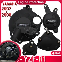 YZF-R1 Motorcycle Accessories For YAMAHA YZF-R1 2007 2008 GB Racing Secondary Engine Protection R1 Carbon Fiber Texture Cover