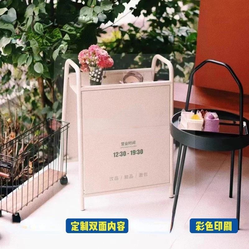 

Floor-to-ceiling vertical door display stand Small sign Korea Internet celebrity coffee shop B & B outdoor clock in billboard