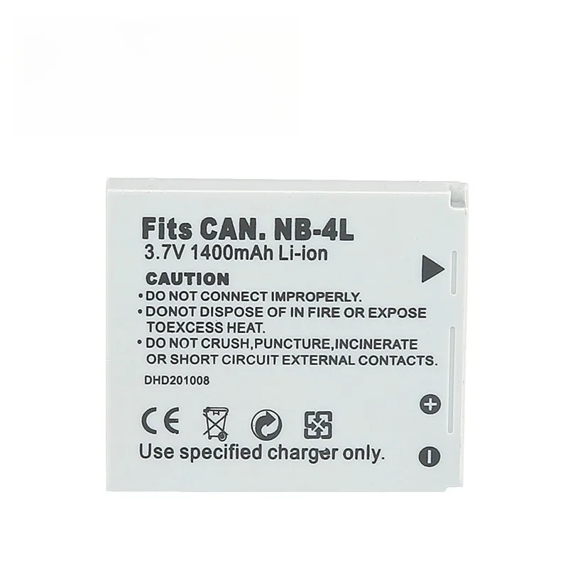 High Capacity 1400mAh NB-4L Battery for Canon IXUS 75 130 120 117 255 230 HS PowerShot ELPH 130 IS Cameras