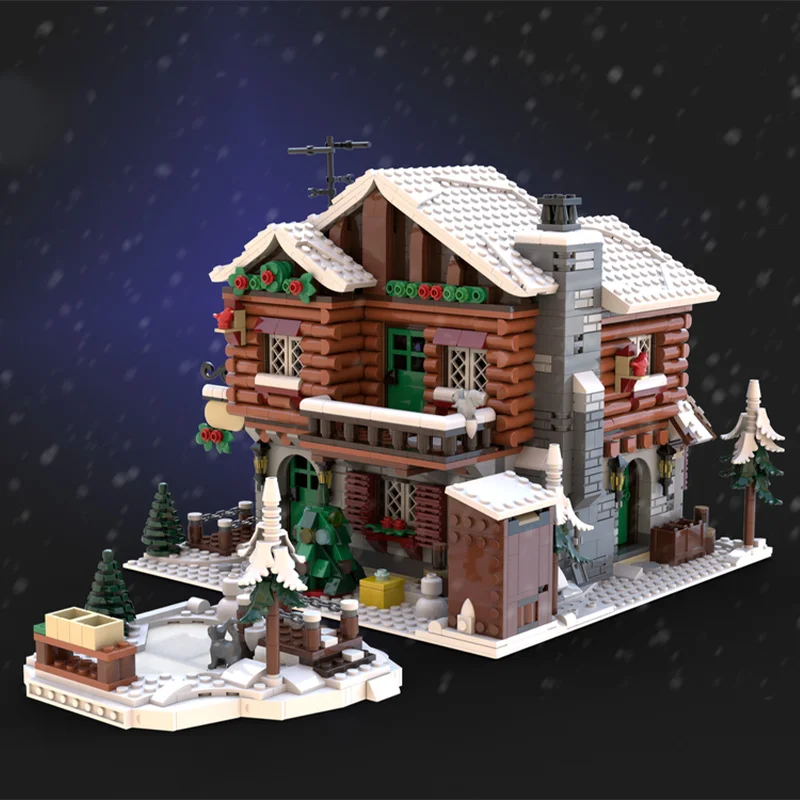 

2592 шт. MOC альпийский реактивный Санта-Вилла ложа повышенная модель DIY строительные блоки игрушки на день рождения подарок"