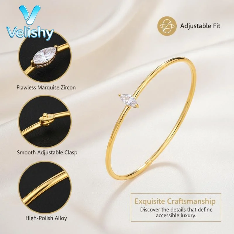 Women'S Formal Dinner Wear - Minimalistische Marquise-armband met sprankelende kristallen en