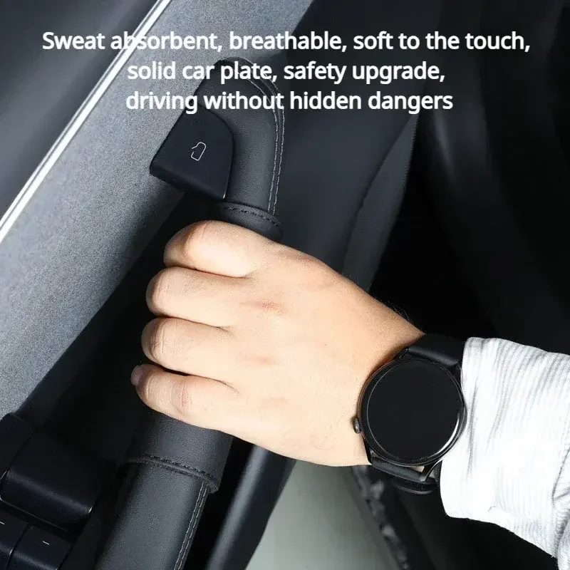 For Tesla Model 3 Model Y Juniper 2026 Long-Lasting Leather Inner Door Handle Protector Cover Gloves Car Interior Accessory