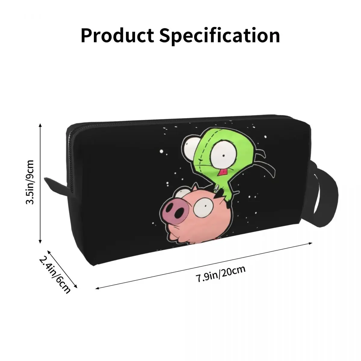 Invader Zim Art Pencil Cases Large Capacity Pen Bags Pen Box Pencil Pouch For Boys Girls Students Stationery Makeup Bag