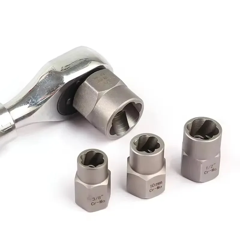 14 Pieces Impact Bolt & Nut Remover Set Cr-Mo Steel Bolt Extractor Tool Set with Solid Storage Case for Industrial Drop Shipping