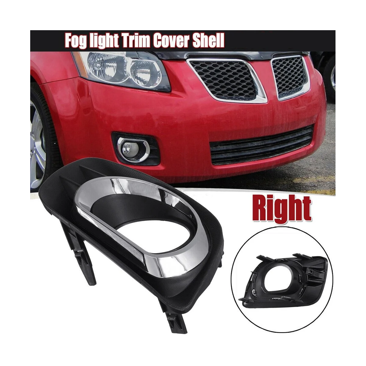 Right Front Bumper Fog Light Cover Fog Lamp Bezel Trim for Pontiac Vibe 2009-2011