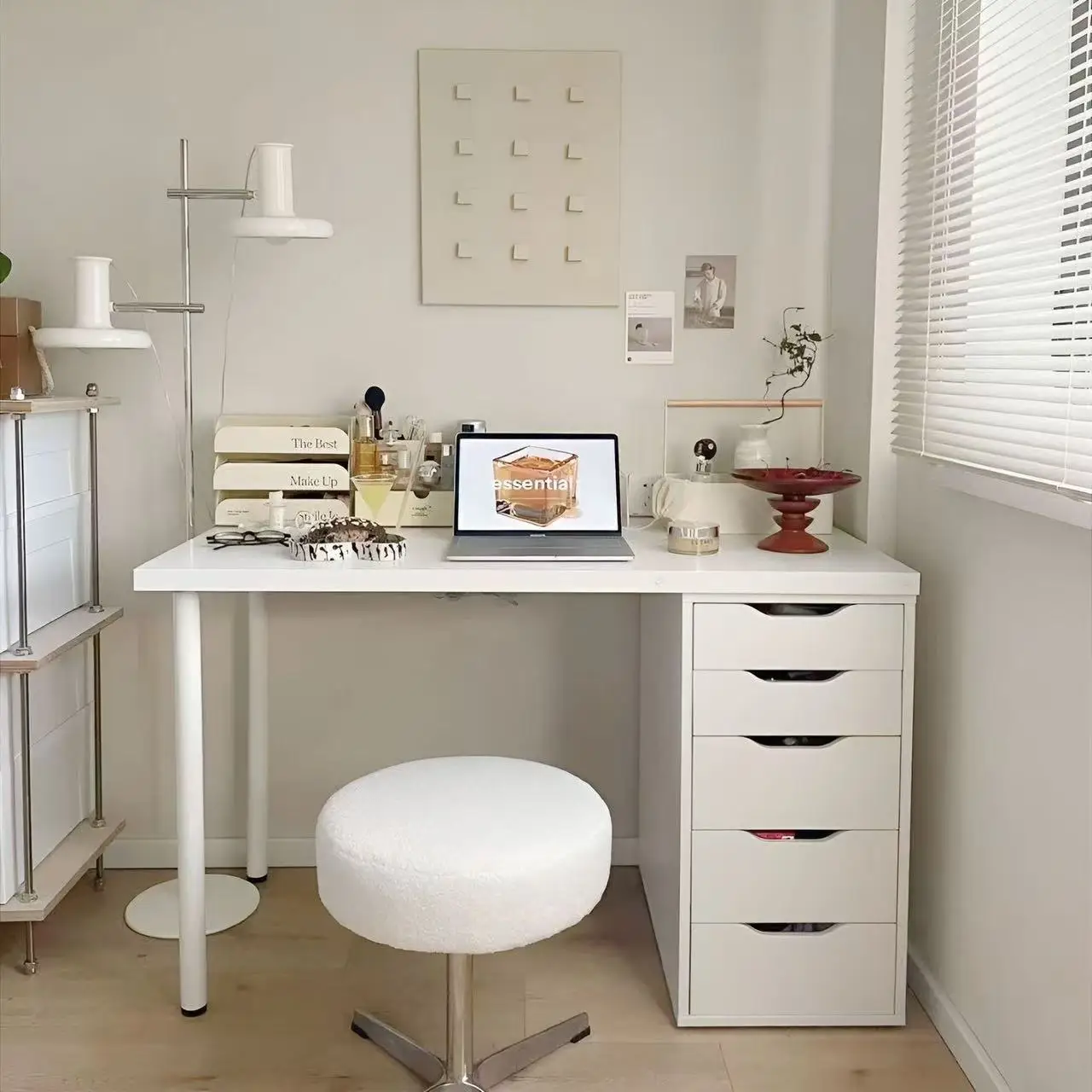 

Household Wood Desk Computer Desk Ample Storage Household Minimalist Modern Office Two-person Table Multiple Drawers Gaming Desk