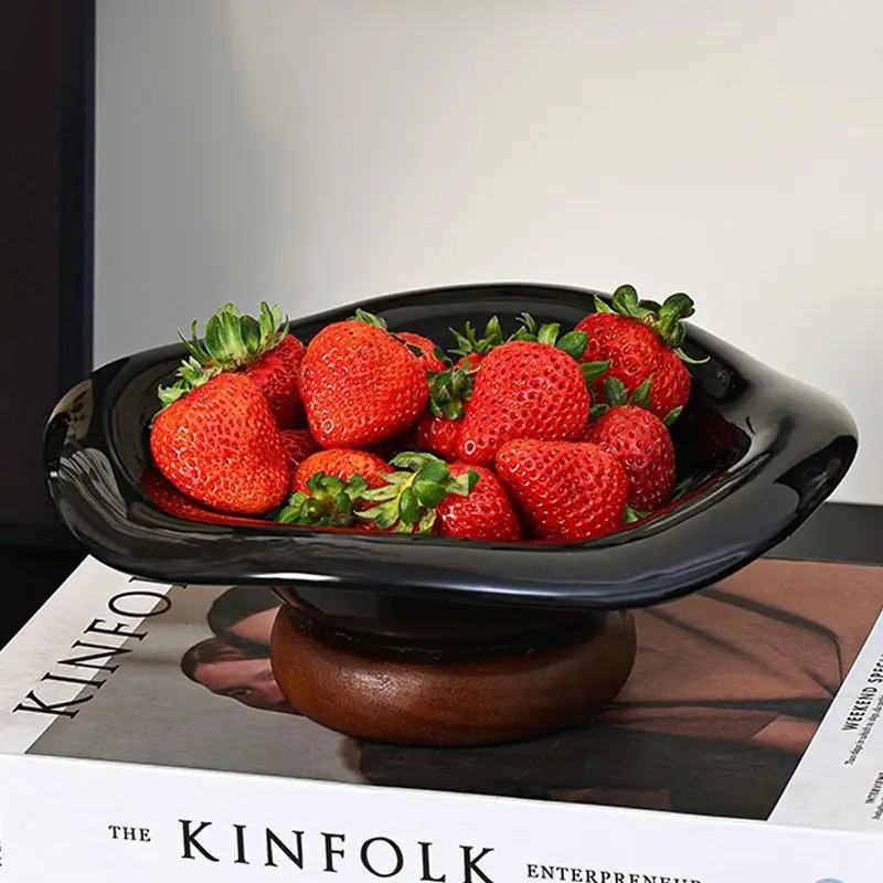 Pretty Ceramics Bowl Fruit Bowls Living Room Desktop Unique Decoration Bowl Dinner Hospitality Food Provide Aesthetic Tableware