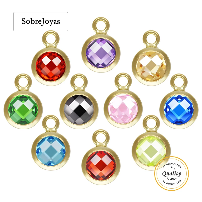 

14 К позолоченная 4/6 мм двухсторонняя шахматная доска 3A CZ граненая круглая подвеска-капля для DIY ювелирных изделий оптовая продажа фурнитуры