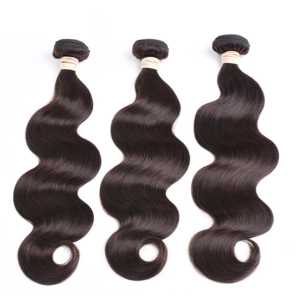 Mèches Brésiliennes Naturelles Remy Body Wave, Extensions Capillaires en Cheveux Humains, 10A 2 # Brun Chocolat, Document #2, 3 Pièces