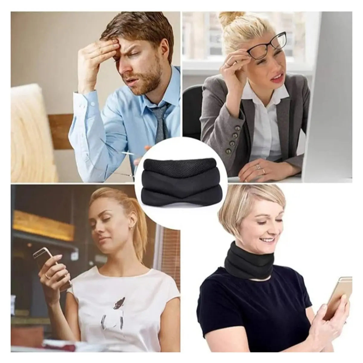 【AT48】 NEW Anti-Snoring Anti-Head-Down Corrector Breathable Neck Support Three-Stage Adjustable Neck Brace Soft Relieve Cervica