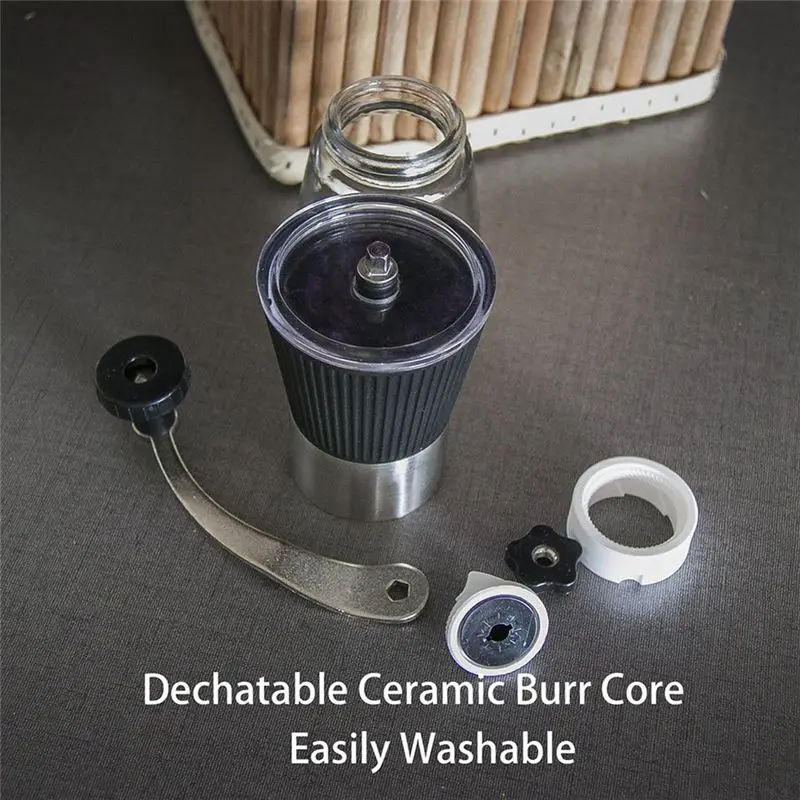 

(AIMA) Manual Coffee Grinder Portable Hand Coffee Bean Grinder for Home Office Traveling Espresso Coffee Bean Tools 160ML