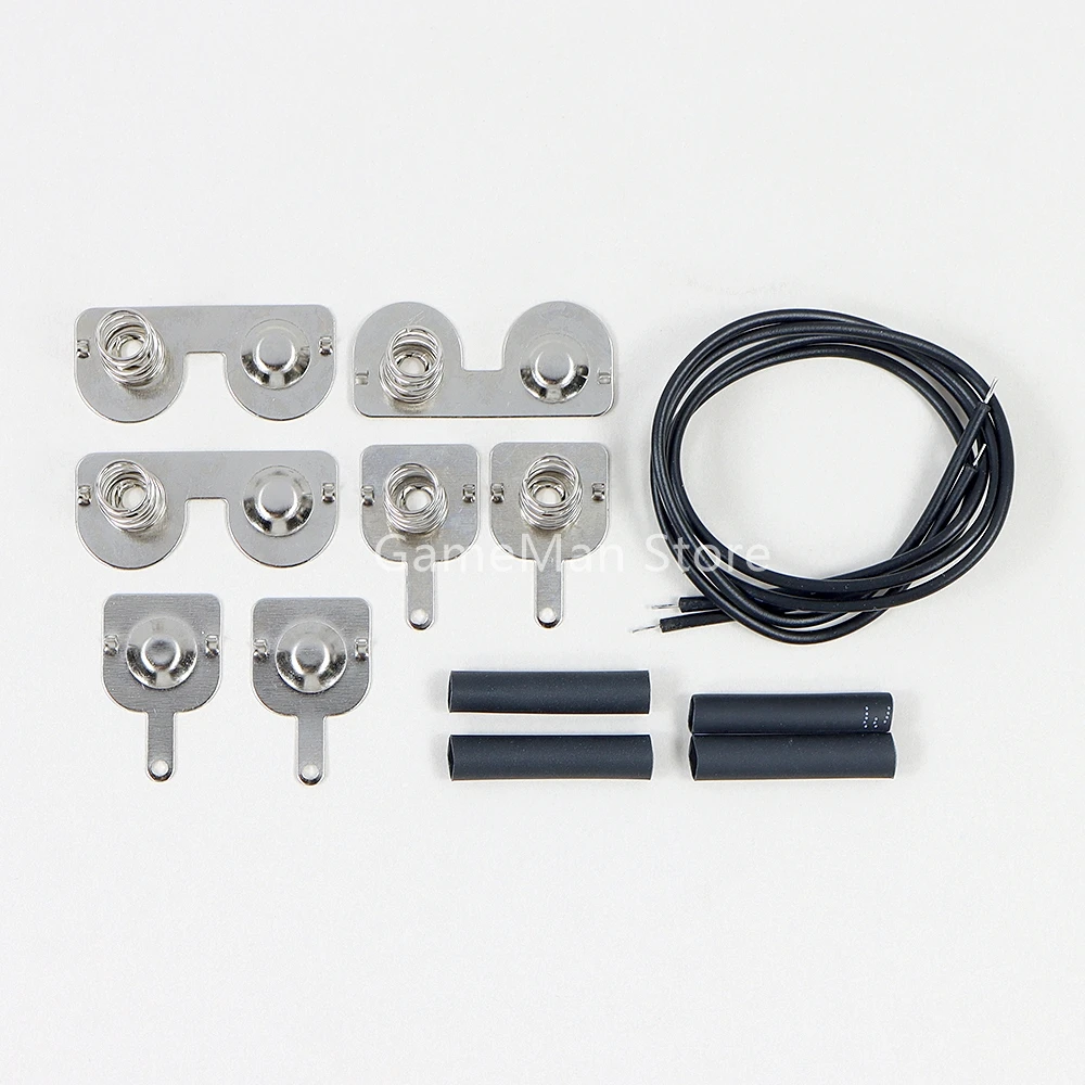 1set For SEGA Game Gear Positive Negative Conversion Spring Contact For Sega GG Battery Spring Set Heat Shrink Tubing Wire