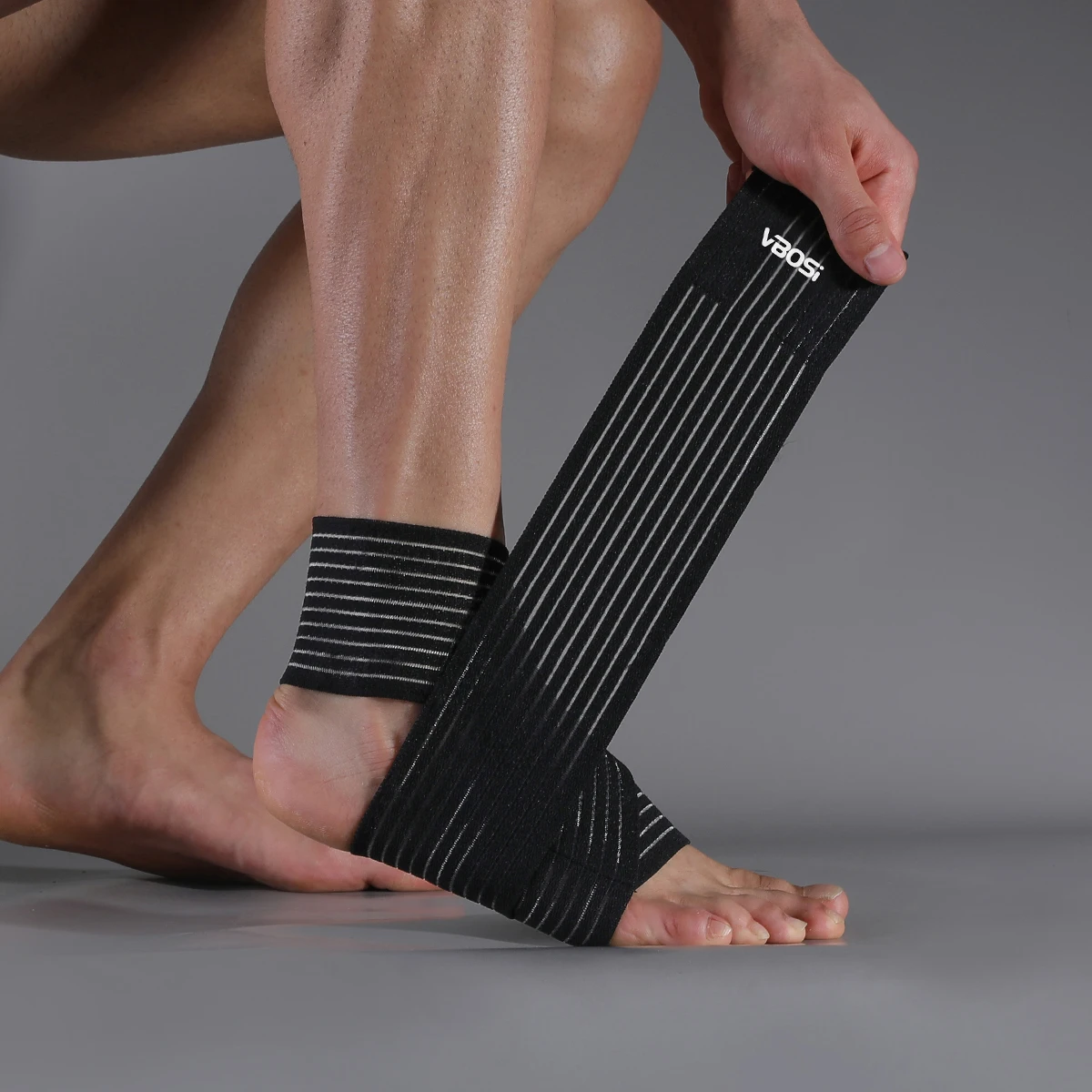 VBOSI 1-teiliges, atmungsaktives, verstellbares Unisex-Knöchelband – leichtes Stützband für Sport, Training für Damen und Herren