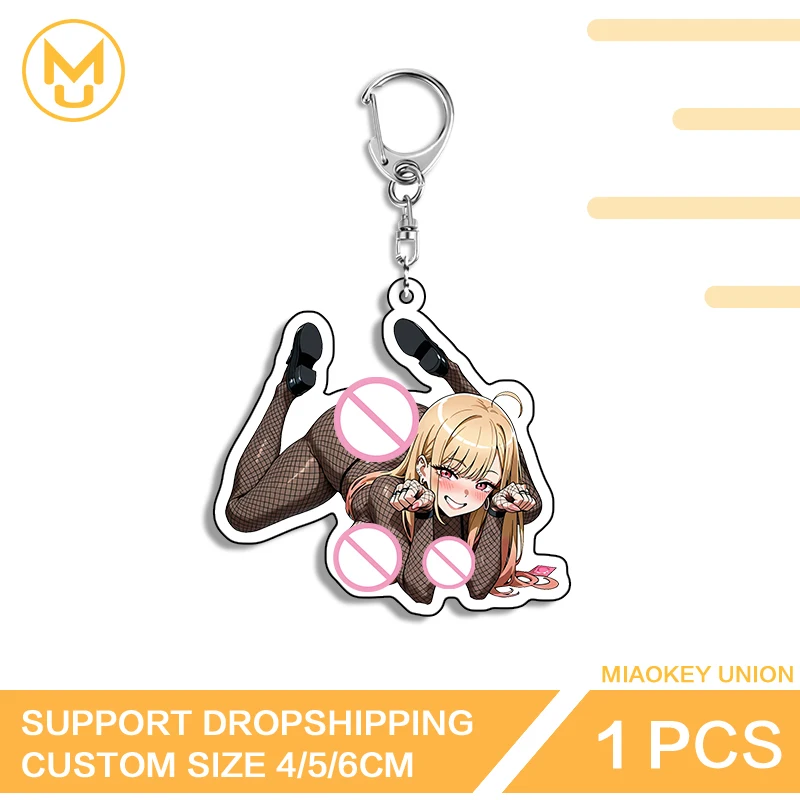 Kitagawa Marin Prone Posture Key Holder Creative Personality Keyring Lobster Clasp Combo Set Pretty DIY Jewelry Decoration