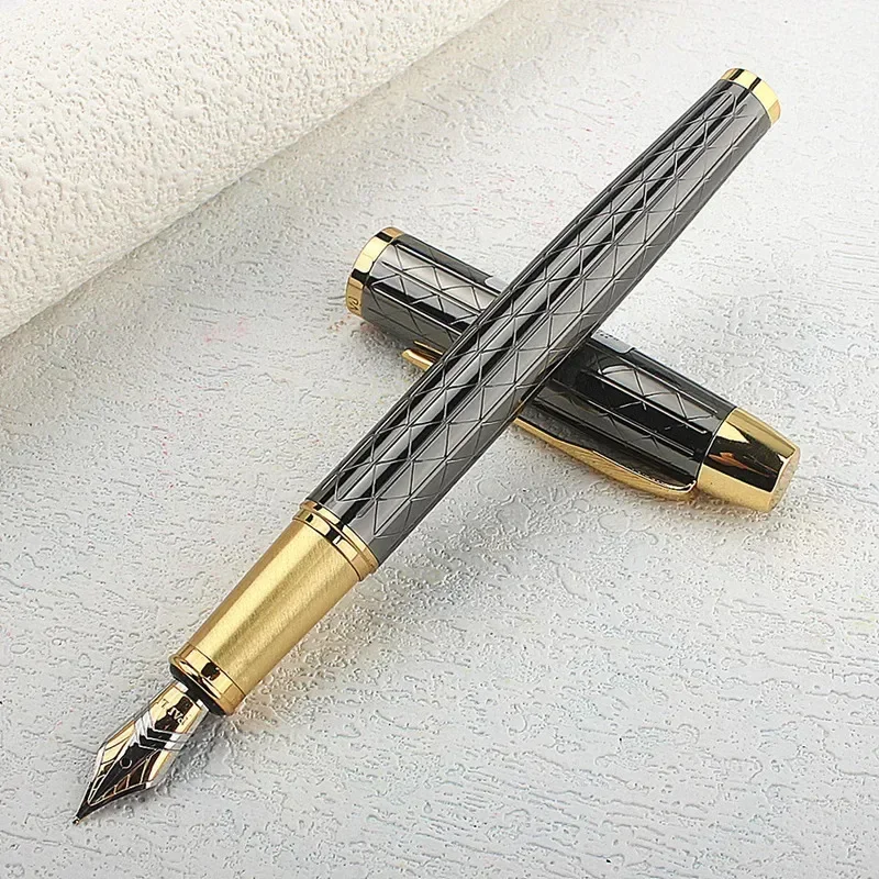 

Luxury Metallic Grey 116 Fountain Pen Iridium 0.5mm Fine Nib Ink Pens for Office Business School Supplies Writing Gifts