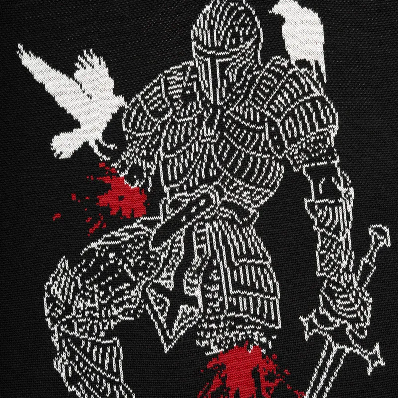 

Готический рыцарский узор, вязаный свитер, мужской осенний свитер, новинка 202, свободный свободный темный академический уличный пуловер, джемпер, топ с бл.