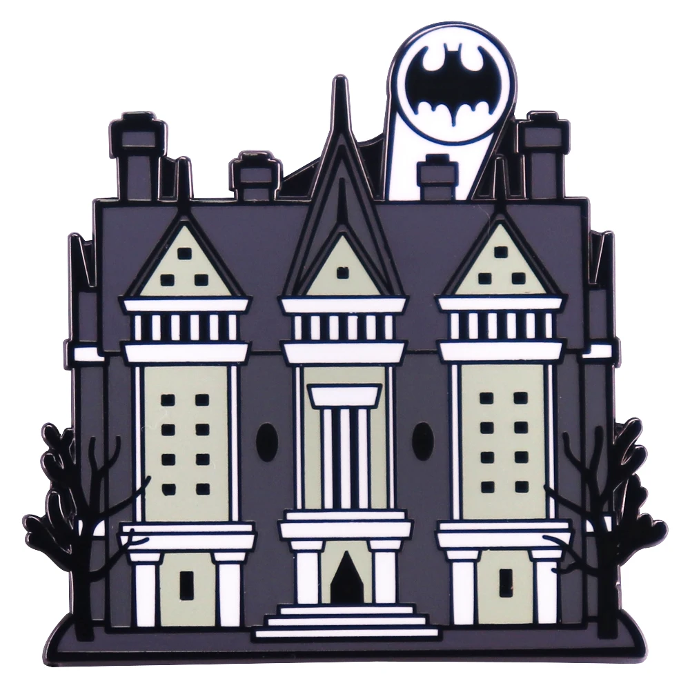 Wayne-Manor Enamel Pin Gotham-City Badge Steampunk Gothic Brooch Fans Decoration Gift