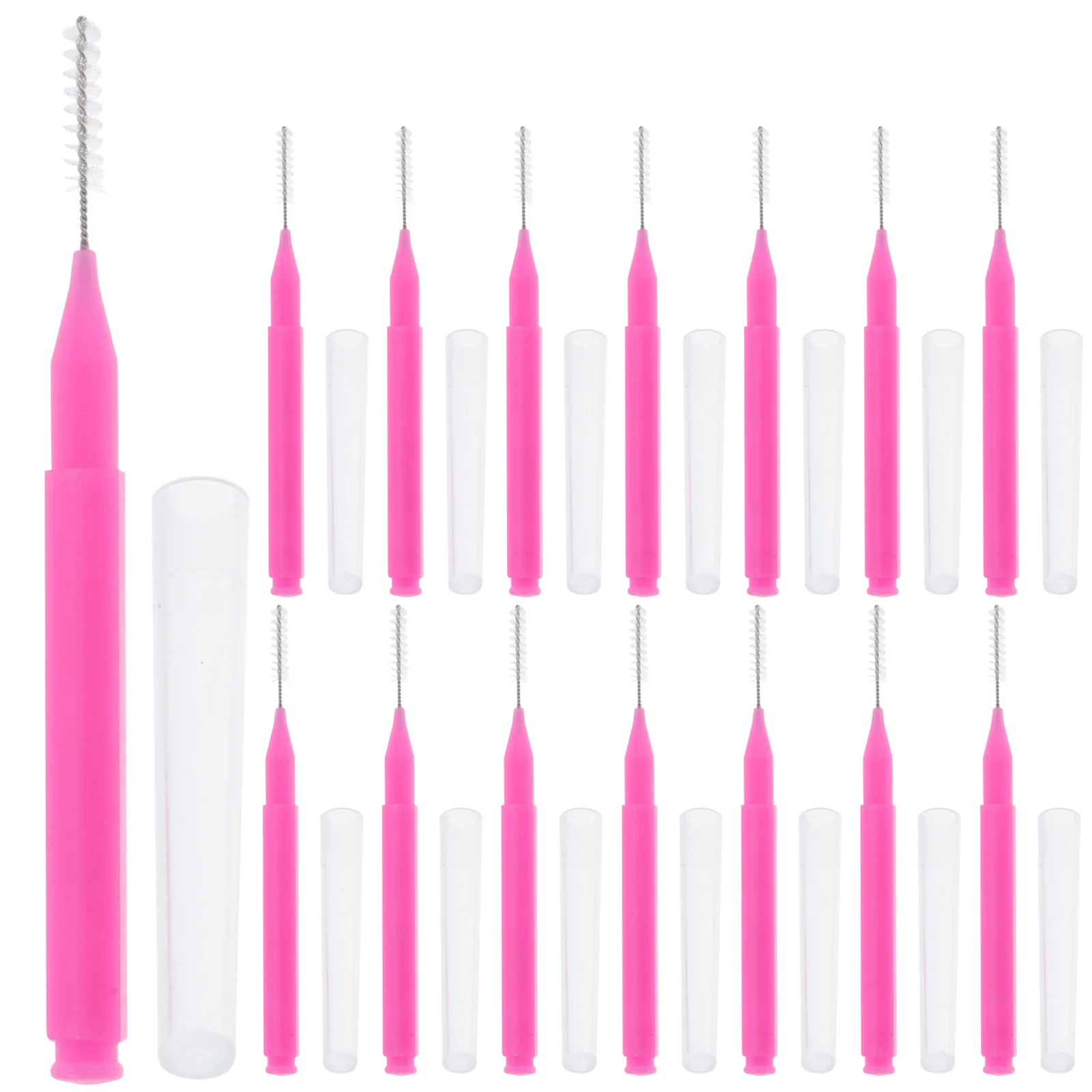 Escova interdental para extensões de cílios, aplicador sobrancelha, varinhas rímel, cílios portáteis, 100 pcs