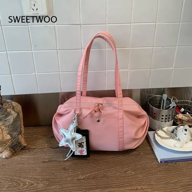 2026 Soft Wrinkled Mini Hand Bag Multi Pastel Color Option Summer Beach Vacation Shopping Storage Shoulder Bag