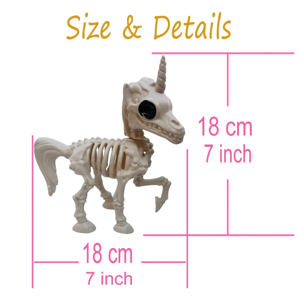 Halloween Decoration Animal Unicorn Skeleton Pretty Cute Horse Bones Ornaments Hallowmas Horror Props Party Baby Girls Boy Gifts