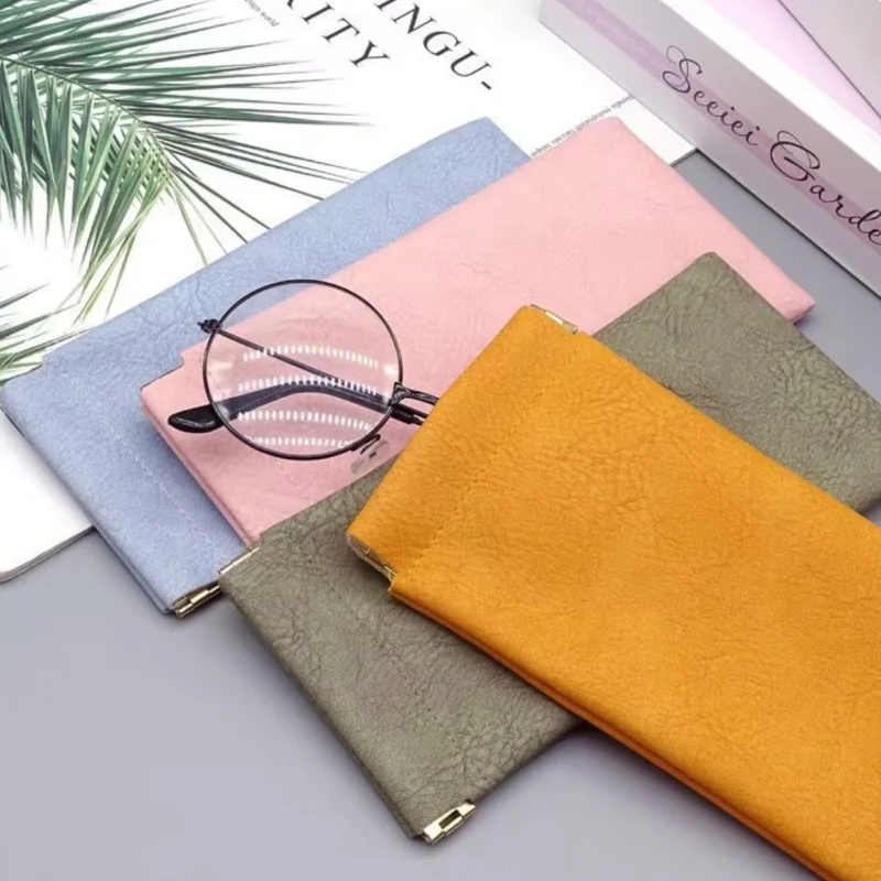 Glasses Bag Sunglasses MEN'S AND WOMEN'S Storage Set Elastic Plate Mouth Automatic Closing Glasses Storage Bag