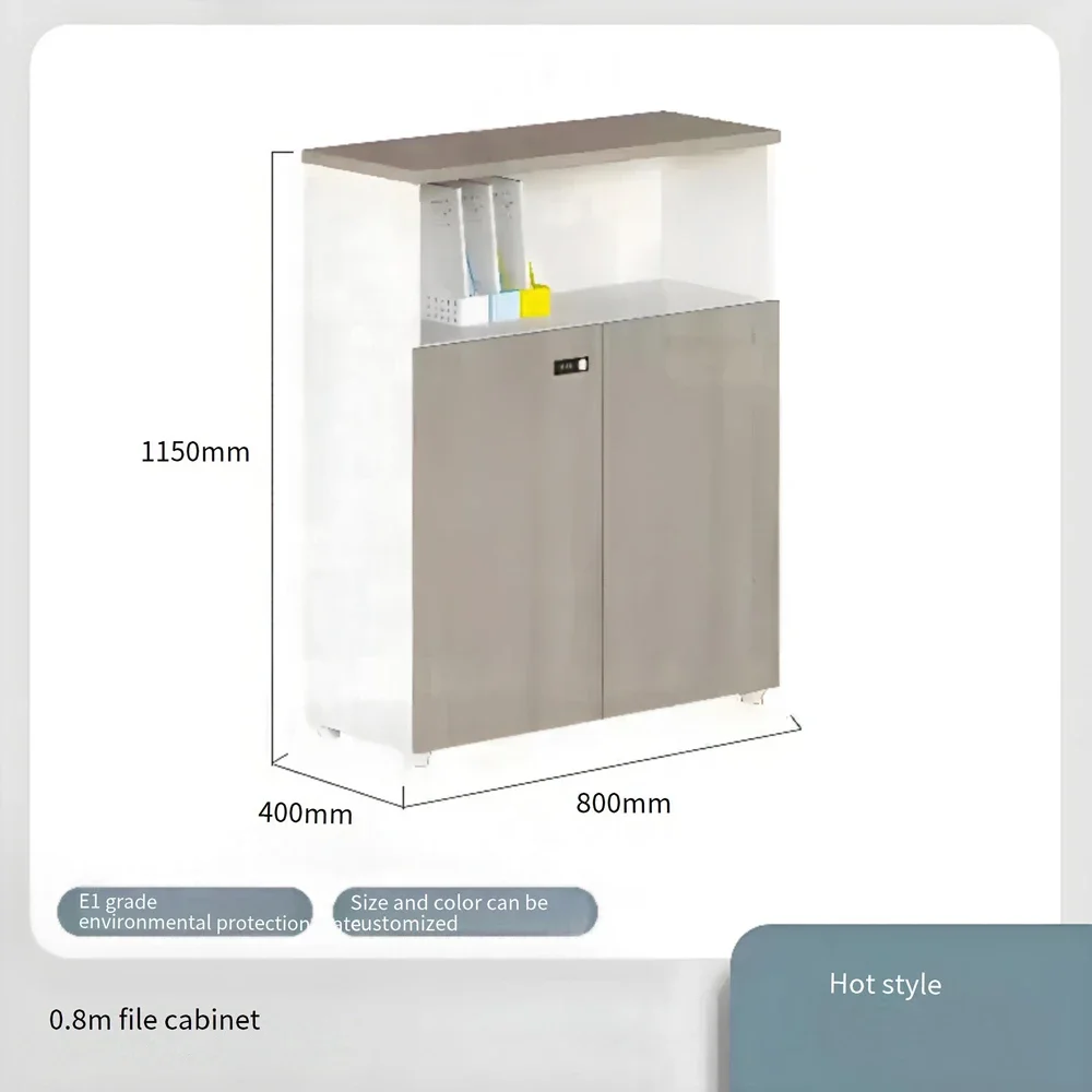 2026 Meeting Room Pantry Low Partition Office Tea Cabinet Staff Wood Office Fill Storage File Cabinet with Plant Box