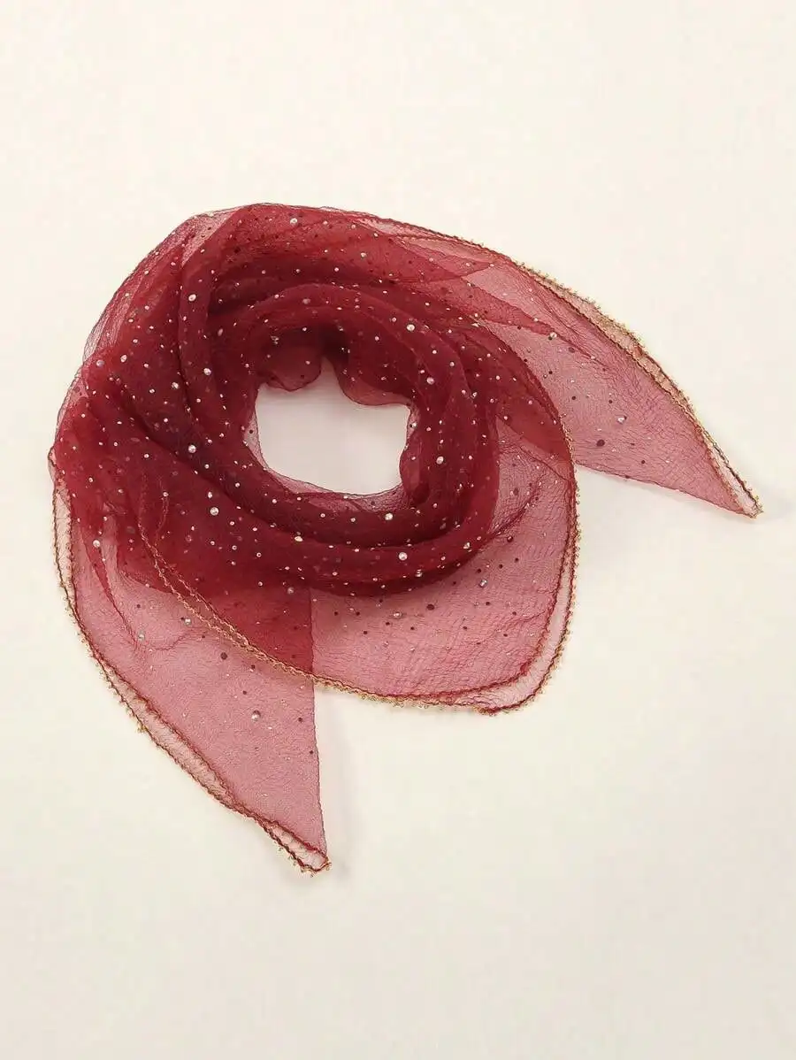 

Women's Square Scarf With Rhinestones For Headband Hair Wrap Fashion Accessory