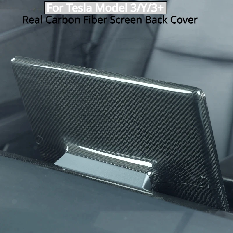 

For Tesla Model 3/Y/3+ 2024 Accessories Real Carbon Fiber Screen Back Cover Central Control Display Car Modification Decoration