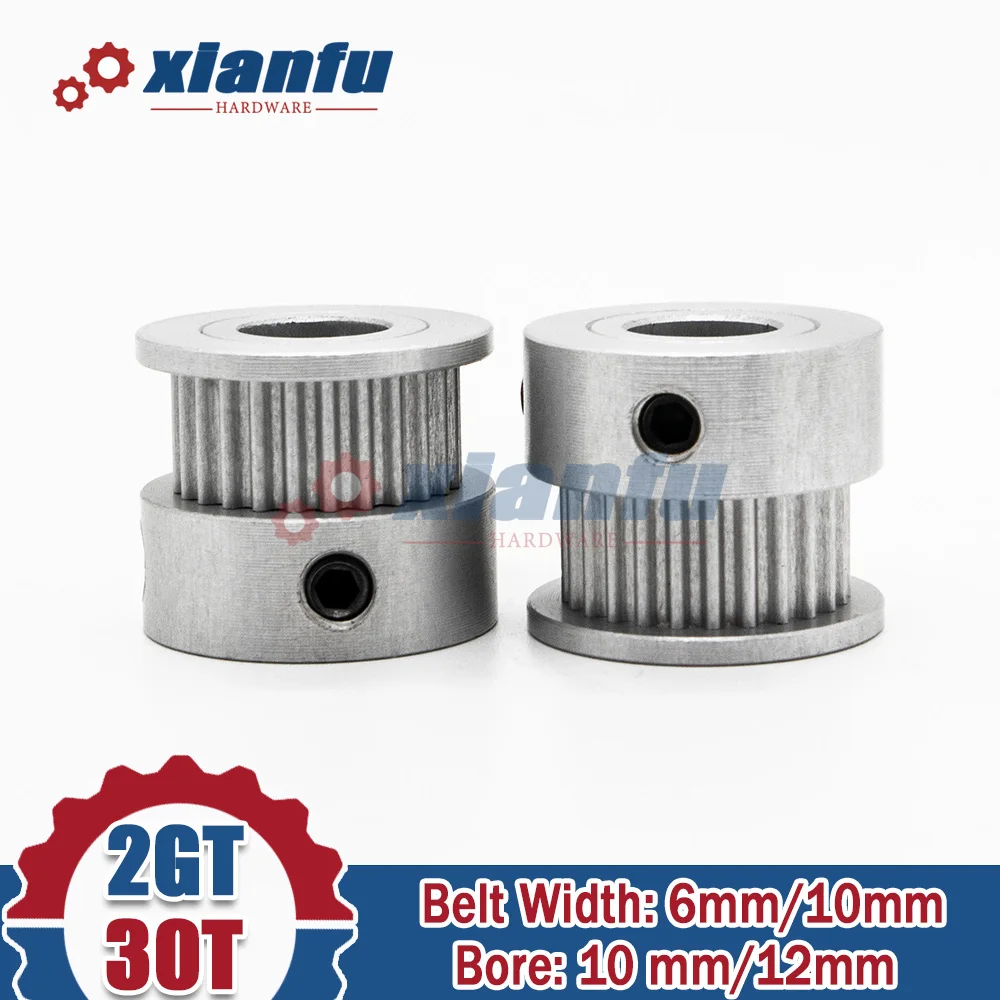 1/5/10pcs 2GT 30 Teeth Timing Pulley K Typt Bore 10/12mm Belt Width 6/10mm Synchronous Wheel for 3D Printer GT2 30T 30teeth