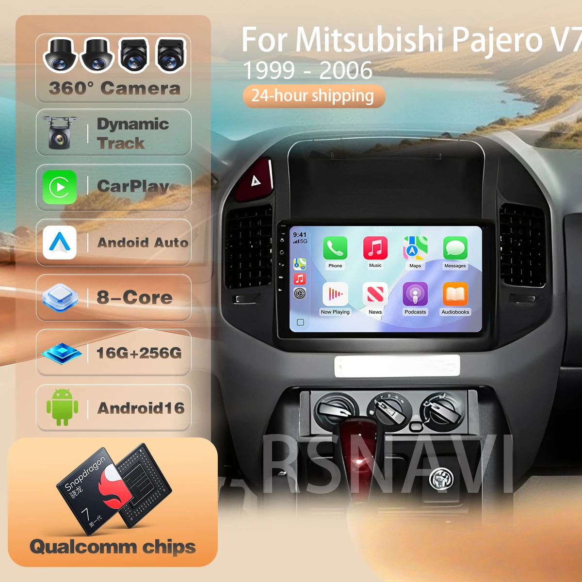 For Mitsubishi Pajero 3 V70 V60 1999 - 2006 Wireless Ships in 24 hours Carplay Auto Car Radio Multimedia Player Android 16