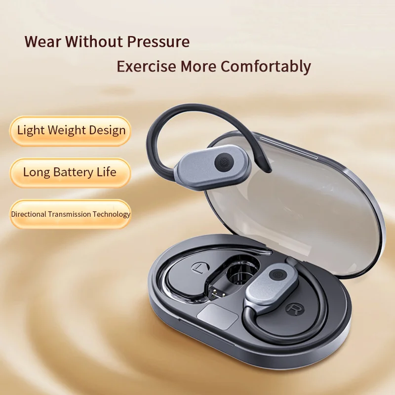 

Ear Hook Style Earphone LED Power Display Long Battery Life Bluetooth 5.4 Comfortable Wear Light Weight Sport Headphone Music