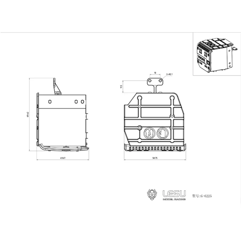 RC 1/14 Metall-Werkzeugkasten LKW-Auspuff aus Edelstahl für Tamiya Hydraulikbagger Lader Muldenkipper DIY-Teile – Detail 2