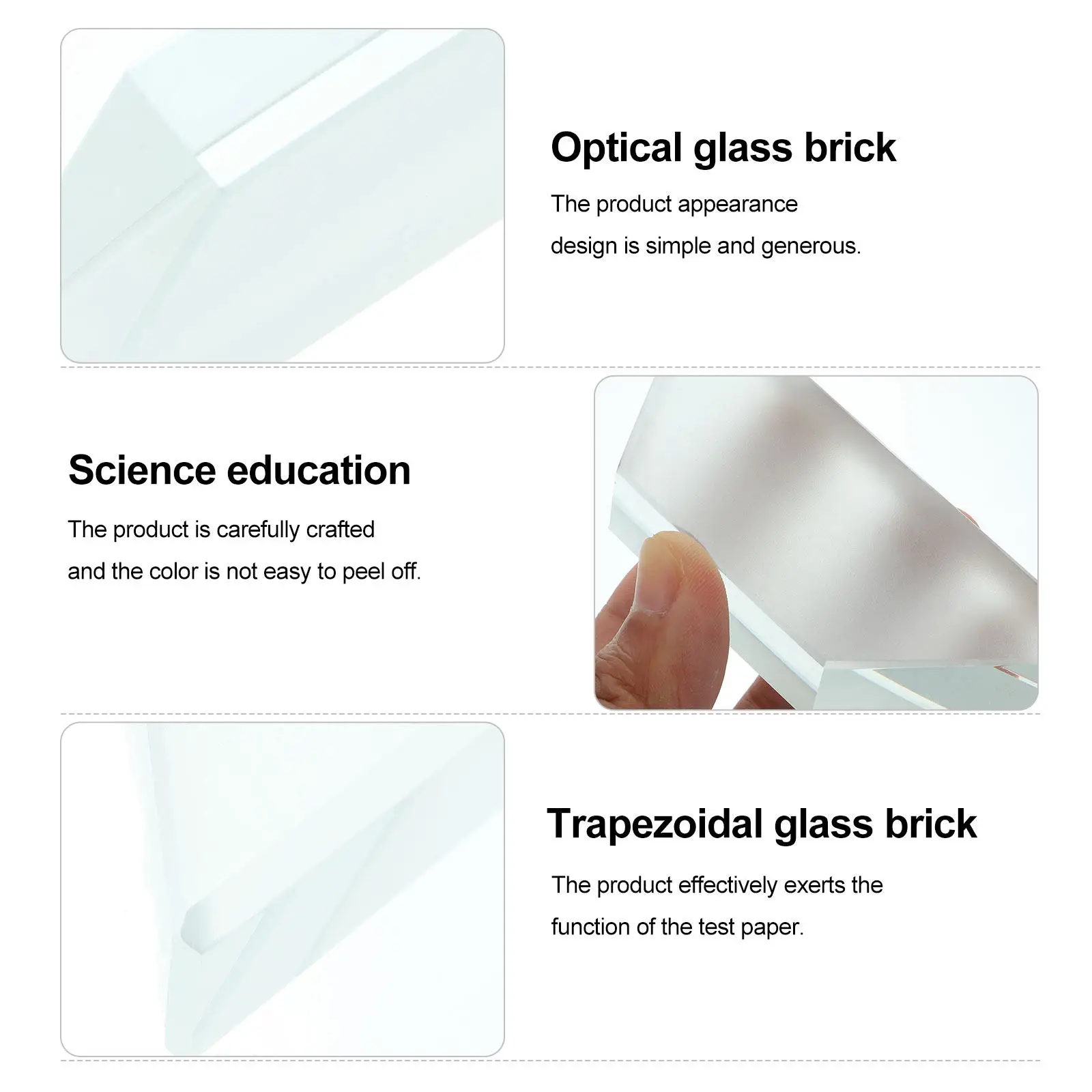 Optical Glass Lens Professional Multi-Functional Teaching Lens Lightweight Polished Safe Portable Physics Teaching Equipment