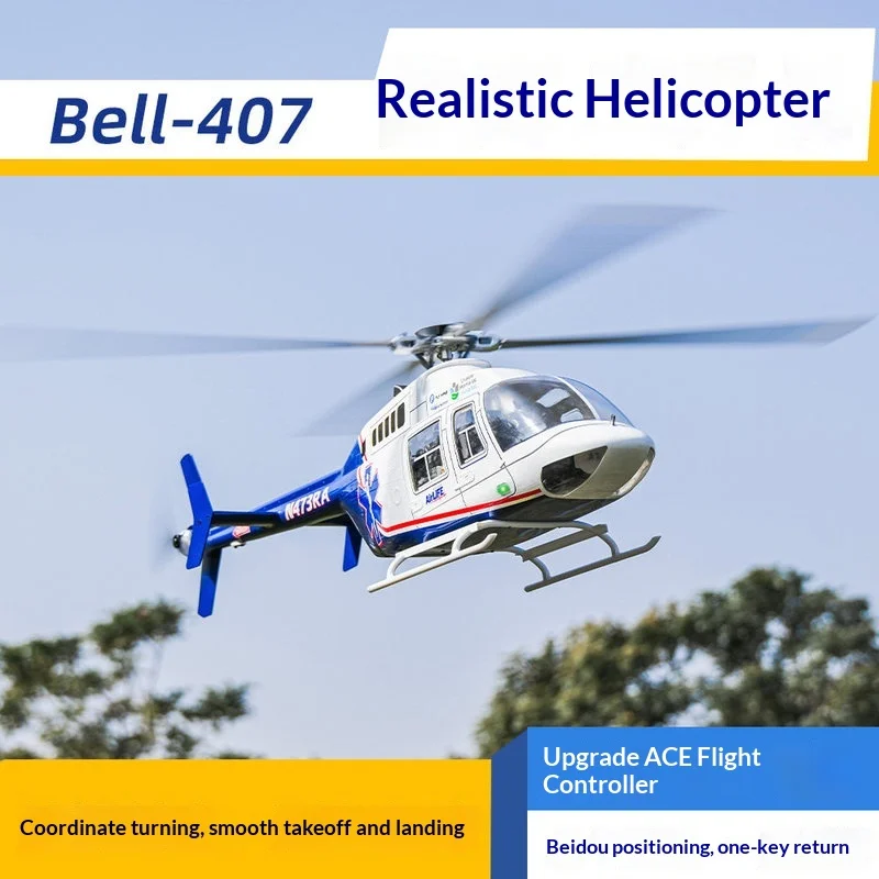 Feiji Bell 407 470 Scale Remote Control Helicopter Ace Fly Control Self Stabilizing Beidou One Key Return For Adult Hobby