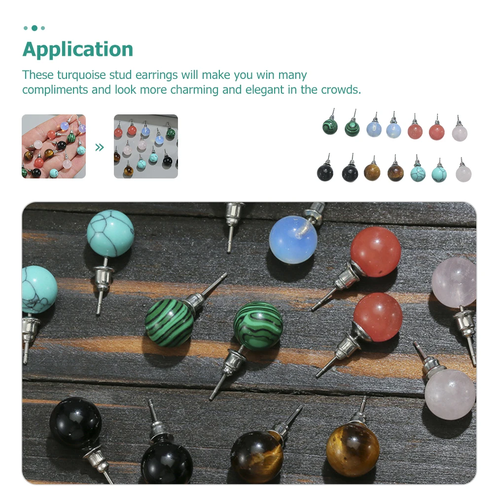 

Assorted Natural Stone Turquoise Earrings for Women Lightweight Durable Compact Excellent Craftsmanship Daily Wear Wedding