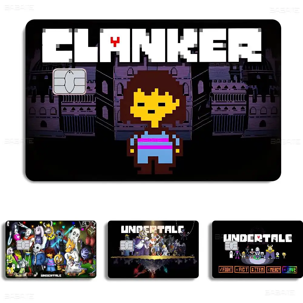 Hot Game U-Undertale Credit Card Skin Stickers No Adhesive Residue Water Proof for VISA Credit Card Subway Access Card